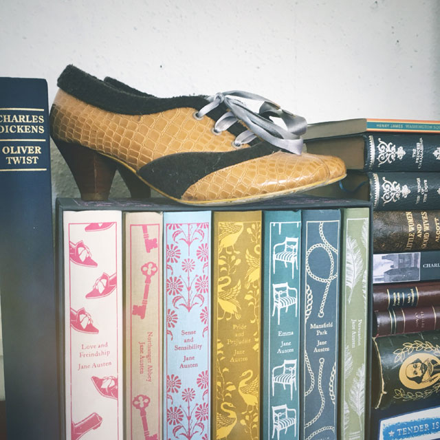 beautiful classic literature and shoes